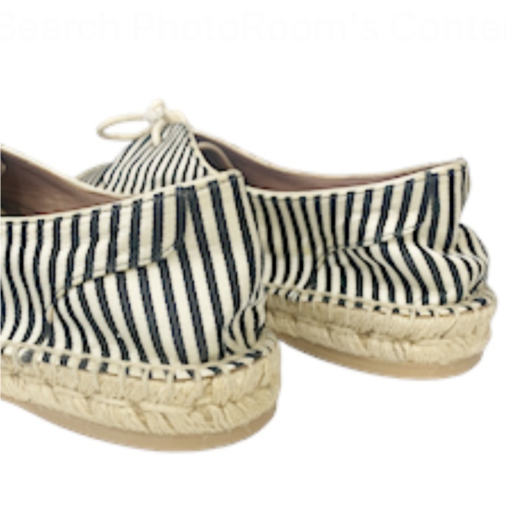 Tabitha Simmons Dolly Silk Striped Espadrille Lace-Up Flats - Picture 5 of 14